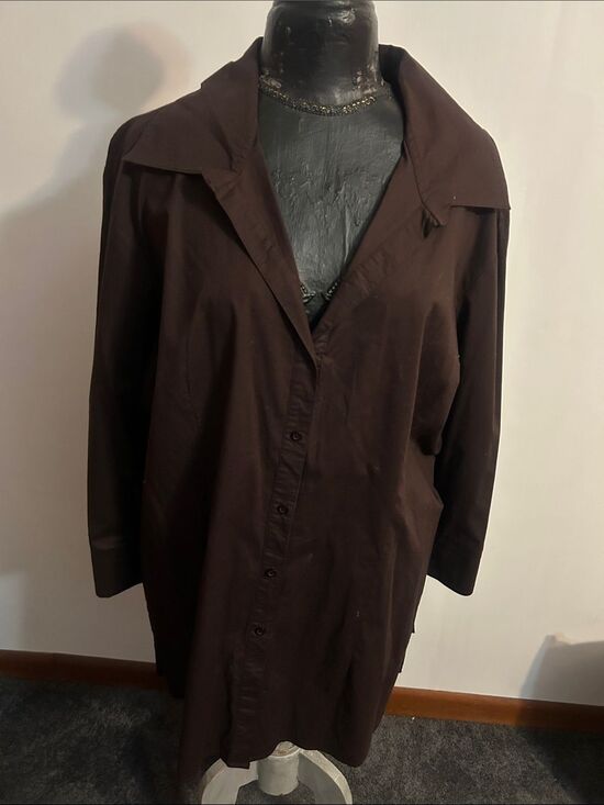 Tops - ALC Women's Classic Dark Brown Button-Up tunic
